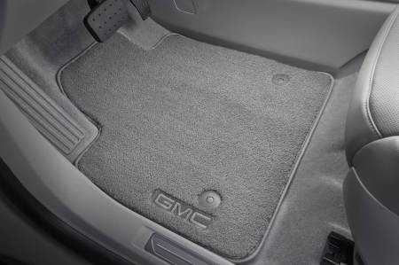 GM Accessories - GM Accessories 84357793 - First-Row Premium Carpeted Floor Mats In Dark Ash Gray With GMC Logo [2018-23 Acadia]