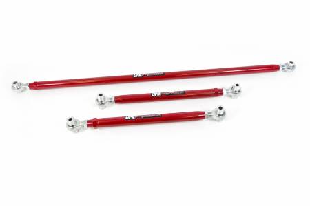 UMI Performance - UMI Performance 201723CM-R - 1982-2002 GM F-Body Double Adjustable Panhard Bar & Lower Control Arm Kit, Chrome Moly - Red