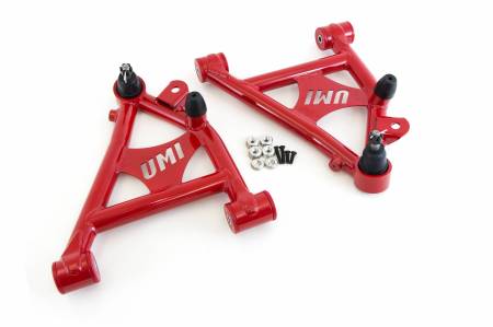 UMI Performance - UMI Performance 2051-R - 1982-1992 GM F-Body Front Lower A-arms, Polyurethane, Coilover Specific - Red