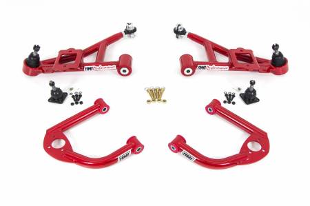 UMI Performance - UMI Performance 230511-R - 1993-2002 GM F-Body Front A-Arm Kit, Non-Adjustable, Street - Red