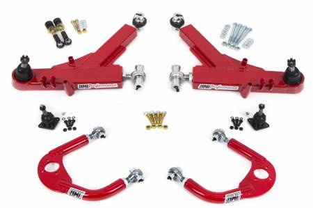 UMI Performance - UMI Performance 230910-R - 1993-2002 GM F-Body Front A-Arm Kit, Road Race, Boxed Lower + Adj Upper - Red