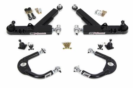 UMI Performance - UMI Performance 231410-B - 1993-2002 GM F-Body Front A-Arm Kit, Double Shear Mount Boxed Lower + Adj Upper - Black