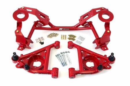 UMI Performance - UMI Performance 240131-R - 1982-1992 GM F-Body Tubular K-member & A-arm Package, Factory Springs - Red