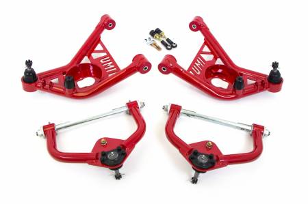 UMI Performance - UMI Performance 265153-R - 1970-1981 GM F-Body Tubular Upper & Lower A-arm Kit - Red