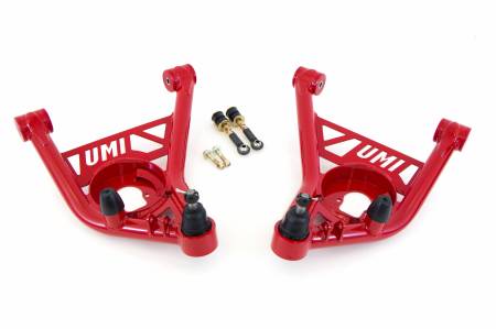 UMI Performance - UMI Performance 2651-R - 1970-1981 GM F-Body Front Lower A-arms, Polyurethane Bushings - Red