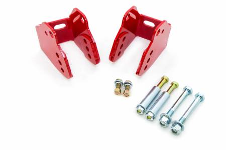 UMI Performance - UMI Performance 3018-R - 1978-1988 GM G-Body Rear Lower Control Arm Relocation Brackets, Bolt In - Red