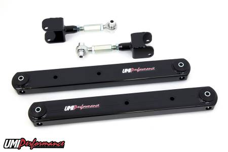 UMI Performance - UMI Performance 302117-B - 1978-1988 GM G-Body Rear Control Arm Kit, Fully Boxed Lowers, Adjustable Uppers - Black