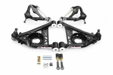 UMI Performance - UMI Performance 303233-1-B - 1978-1988 G-Body, S10 Tubular Upper & Lower Front A-Arm Kit, " taller upper ball joints, Delrin - Black