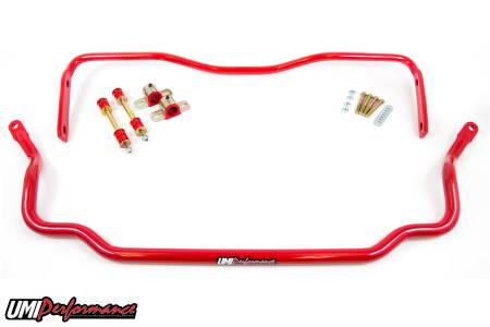 UMI Performance - UMI Performance 303534-R - 1978-1988 GM G-Body Solid Front & Rear Sway Bar Kit - Red