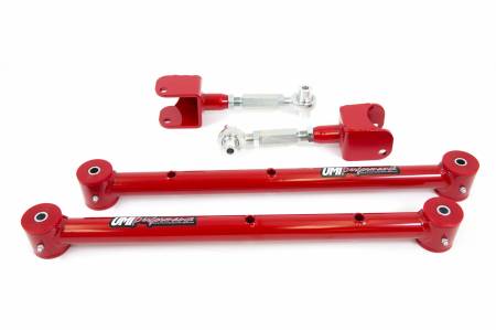 UMI Performance - UMI Performance 401517-R - 1968-1972 GM A-Body Lower Control Arm & Adjustable Rod-End Upper Control Arm Kit - Red