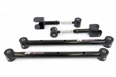 UMI Performance - UMI Performance 401526-B - 1964-1967 GM A-Body Lower Control Arm & Adjustable Upper Control Arm Kit - Black