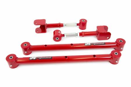 UMI Performance - UMI Performance 401526-R - 1964-1967 GM A-Body Lower Control Arm & Adjustable Upper Control Arm Kit - Red