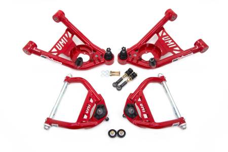 UMI Performance - UMI Performance 403133-R - 1964-1972 GM A-Body Tubular Upper & Lower Front A-Arm Kit - Red