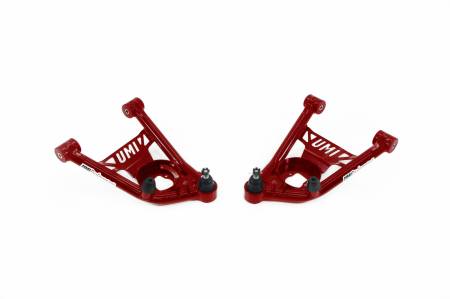 UMI Performance - UMI Performance 4031-R - 1964-1972 GM A-Body Tubular Front Lower A-Arms, Polyurethane Bushings - Red