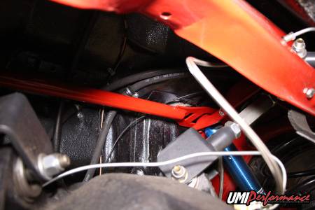 UMI Performance - UMI Performance 4058-R - 1968-1972 GM A-Body Rear Shock Tower Brace, Bolt In - Red