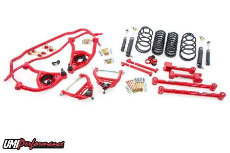 UMI Performance - UMI Performance ABF403-1-R - 1965-1966 GM A-Body Handling Package, 1" Lowering- Stage 2 - Red