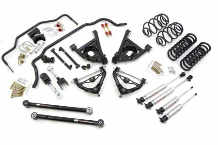 UMI Performance - UMI Performance GBF005-2-B - 1978-1988 GM G-Body Handling Kit- Stage 4, 550lb Front Springs, 2" Rear Lowering Springs - Black