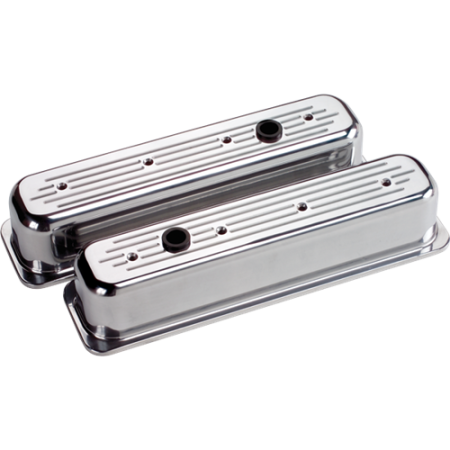 Billet Specialties - Billet Specialties 95720 - Valve Cover Chevy SB Tall Center Bolt Ball-Milled Polished