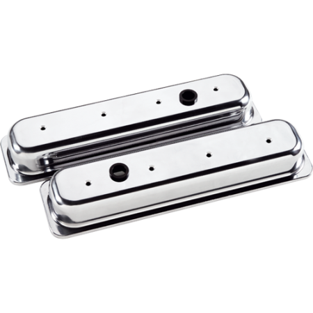 Billet Specialties - Billet Specialties 95829 - Valve Cover Chevy SB Short Center Bolt Plain Polished