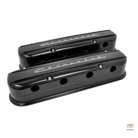 Billet Specialties - Billet Specialties P95485 - Valve Cover LS3 Modular Chev Script Profile Black