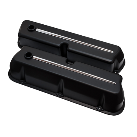 Billet Specialties - Billet Specialties 95324 - Valve Cover Ford SB Tall Streamline Black/Polished