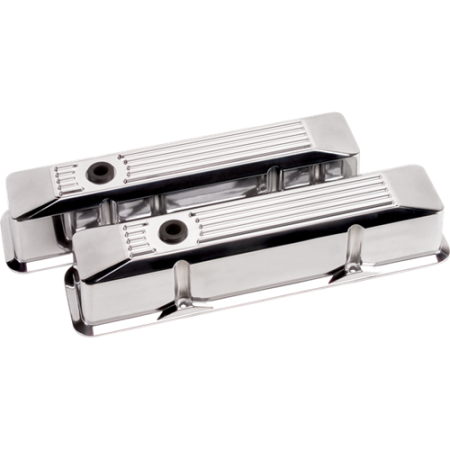 Billet Specialties - Billet Specialties 95620 - Valve Cover Chevy SB Tall Ribbed Polished