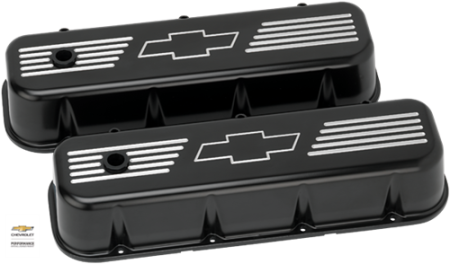 Billet Specialties - Billet Specialties BLK96121 - Valve Cover BB Tall Bowtie Black