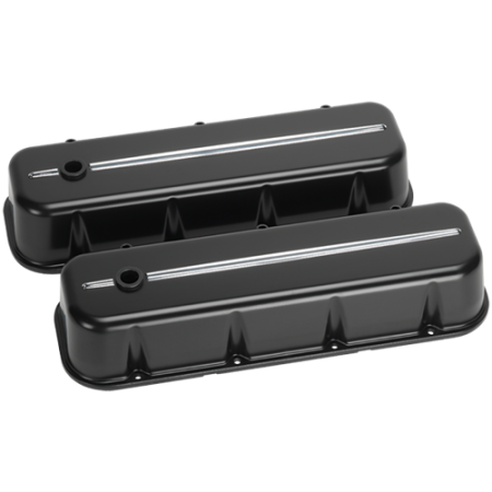 Billet Specialties - Billet Specialties 96124 - Valve Cover Chevy BB Tall Streamline Black/Polished