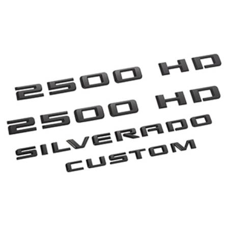 GM Accessories - GM Accessories 86539798 - Silverado 2500 HD Custom Emblems in Black [2020+ Silverado HD]