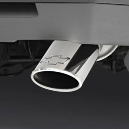 GM Accessories - GM Accessories 84439200 - 3.6L or 5.3L Polished Stainless Steel Angle-Cut Dual-Wall Exhaust Tip with Bowtie Logo