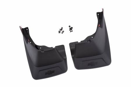 GM Accessories - GM Accessories 19154413 - Rear Molded Splash Guards in Black with Bowtie Logo [2014 Suburban]