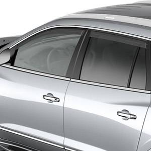 GM Accessories - GM Accessories 19158426 - Front and Rear Tape-On Window Weather Deflectors in Smoke Black [2014-17 Enclave]