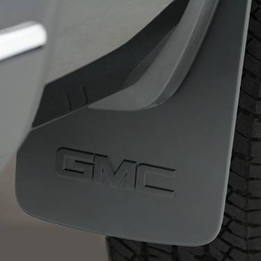GM Accessories - GM Accessories 22894868 - Rear Flat Splash Guards in Black with GMC Logo [2014-19 Sierra]