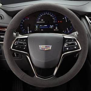 GM Accessories - GM Accessories 23184766 - Steering Wheel in Black Suede with Shift Control and Crest and Shield Logo [2014 ATS & CTS]