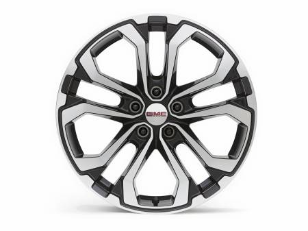GM Accessories - GM Accessories 23419545 - 19x7.5-Inch Aluminum 5-Split-Spoke Wheel in Machined Face Finish with Gloss Black Pockets [2018+ Terrain]