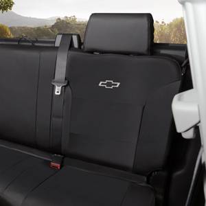 GM Accessories - GM Accessories 23443854 - Double Cab Rear Seat Cover without armrest Set in Black [2016-19 Silverado]