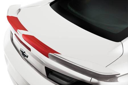 GM Accessories - GM Accessories 84189703 - High Wing Spoiler Rally Stripe Decal Package in Red [2017-18 Camaro]
