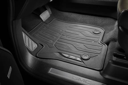 GM Accessories - GM Accessories 84503128 - First Row Premium All Weather Floor Mats in Jet Black with GMC Script [2021+ Yukon]