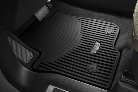 GM Accessories - GM Accessories 84997571 - First Row Premium All Weather Floor Mats in Jet Black with Cadillac Logo [2021+ Escalade]