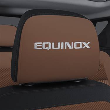 GM Accessories - GM Accessories 84594443 - Vinyl Headrest in Brandy with Embroidered Equinox Script [2021+ Equinox]