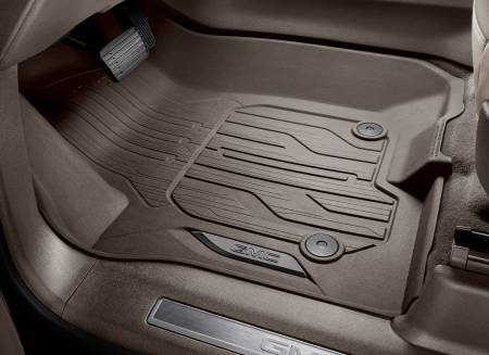 GM Accessories - GM Accessories 84646701 - First Row Premium All Weather Floor Liners in Teak with GMC Logo [2021+ Yukon]