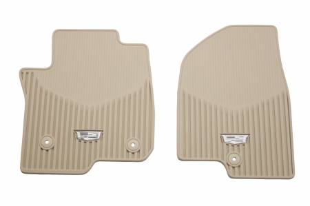 GM Accessories - GM Accessories 84997568 - First Row Premium All Weather Floor Mats in Parchment with Cadillac Logo [2021+ Escalade]