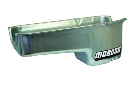 Moroso - Moroso 20181 - Oil Pan, SBC 80-85 Passenger Side Dip Stick, Dart Shp, 8.25 Inch Deep