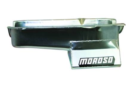 Moroso - Moroso 20200 - Oil Pan, SBC 80-85 With Passener Side Dip Stick, Dart Shp, 8.25 Inch Deep T-Sump