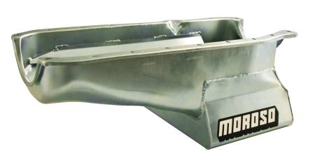 Moroso - Moroso 20201 - Oil Pan, SBC 80-85 With Passenger Side Dip Stick, Dart Shp, 8.25 Inch Deep T-Sump, Windage Tray