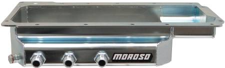 Moroso - Moroso 21156 - Oil Pan, GM LS, 3 Right Side Pick Ups, 4 Inch Deep, Dry Sump