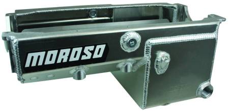 Moroso - Moroso 21248 - Oil Pan, Dart, Rocket Small Block, -16AN Pick Up, Double Power Kick Outs, 8.5 Inch Deep