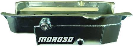 Moroso - Moroso 21327 - Oil Pan, SBC 86-Up With 1 Piece Seal Passenger Side Dip Stick, Limited Sprint, Circle Track, Inspection Bung, 6.5 Inch Deep