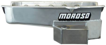 Moroso - Moroso 21813 - Oil Pan, SBC Pre- 80 Driver'S Side Dipstick, Road Race Baffled, 7.5 Inch Deep