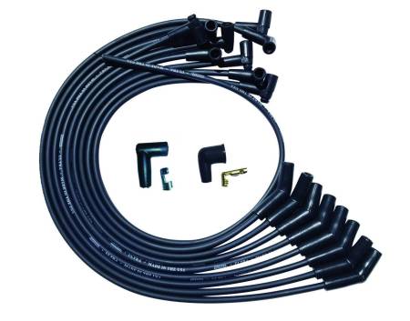 Moroso - Moroso 51027 - Wire Set Moroso Ultra SBC Ovc Unsleeved 135 Deg Plug 90 Hei, Black Wire